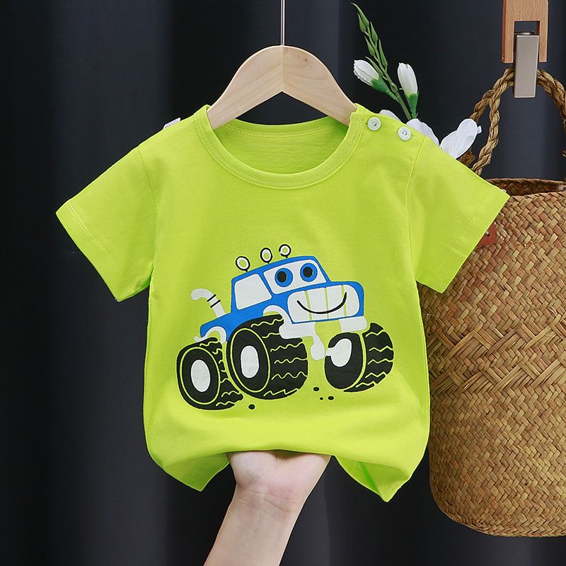 Children's short sleeved t-shirt, pure cotton girls' summer clothes, baby's summer children's clothing, new boys' top, one piece