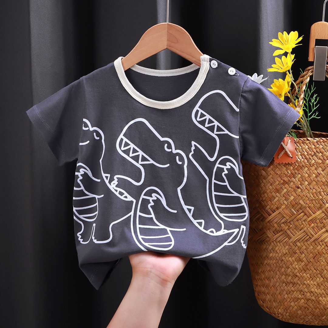 Children's short sleeved t-shirt, pure cotton girls' summer clothes, baby's summer children's clothing, new boys' top, one piece