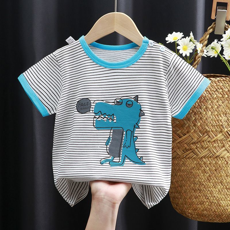 Children's short sleeved t-shirt, pure cotton girls' summer clothes, baby's summer children's clothing, new boys' top, one piece