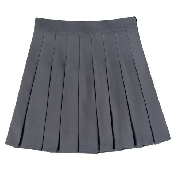 Four season short skirt, women's pleated skirt, A-line skirt, half body skirt (extended length+safety pants+zipper+button)