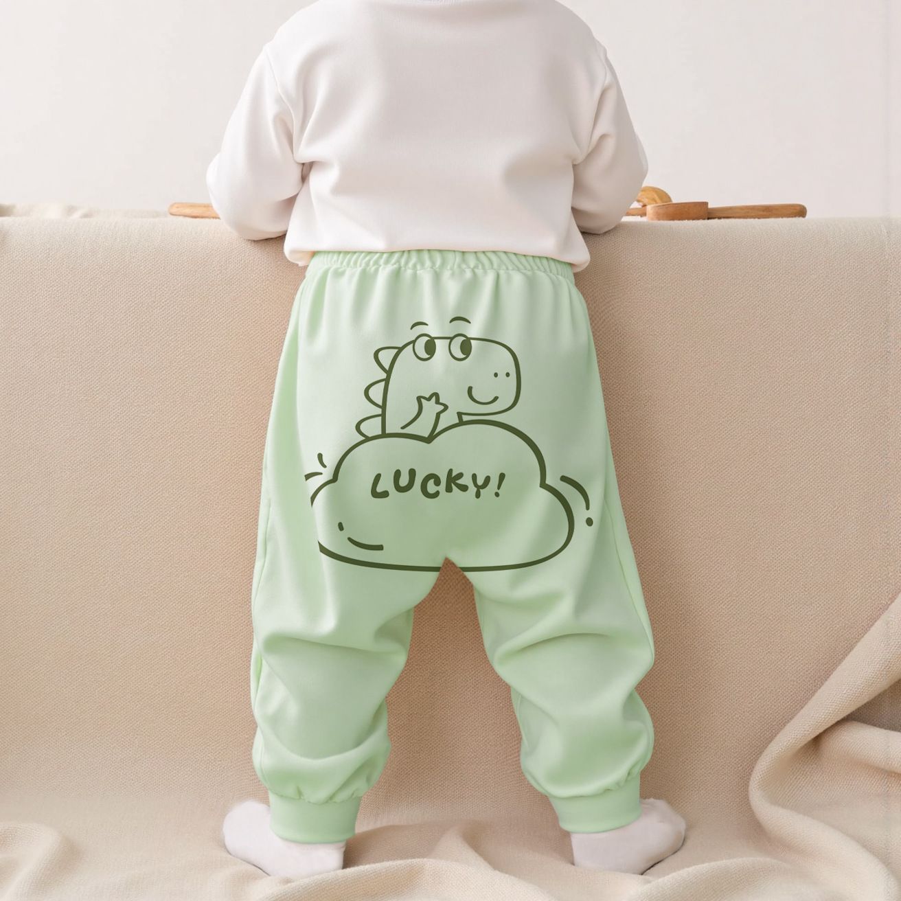 Baby and toddler Class A four-season pure cotton baby pants for boys and girls, large buttocks, long pants, outer wear, children's home wear, warm pants