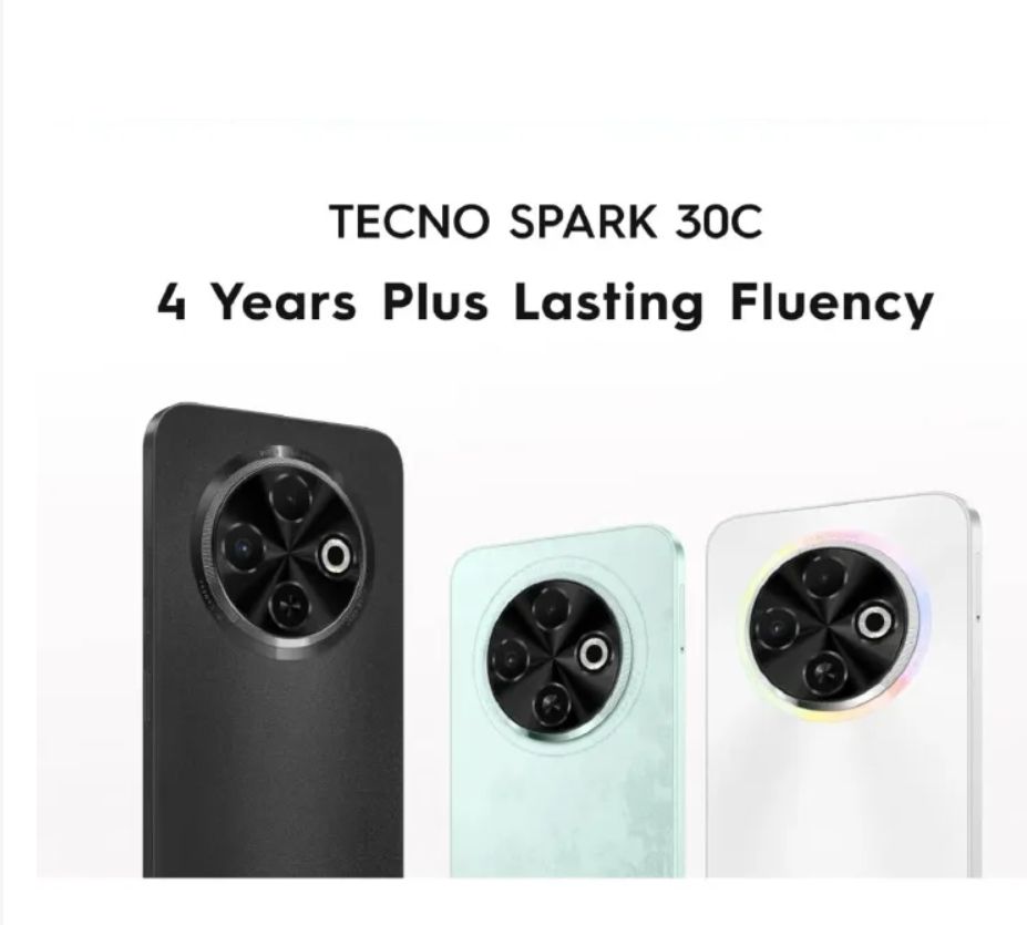 Tecno Spark 30C 128GB +8(4+4)GB 120Hz 6.6" Display Dynamic Port 50MP IP54 Dust/Water Dual Speakers 7.8mm Ultra Slim 5000mAh 18W Type-C Dual SIM 4G Smart Phones Side Fingerprint phone