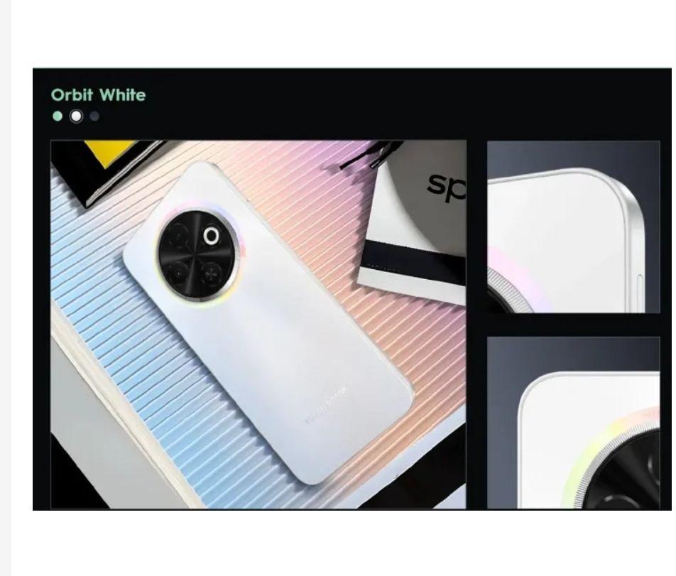 Tecno Spark 30C 128GB +8(4+4)GB 120Hz 6.6" Display Dynamic Port 50MP IP54 Dust/Water Dual Speakers 7.8mm Ultra Slim 5000mAh 18W Type-C Dual SIM 4G Smart Phones Side Fingerprint phone