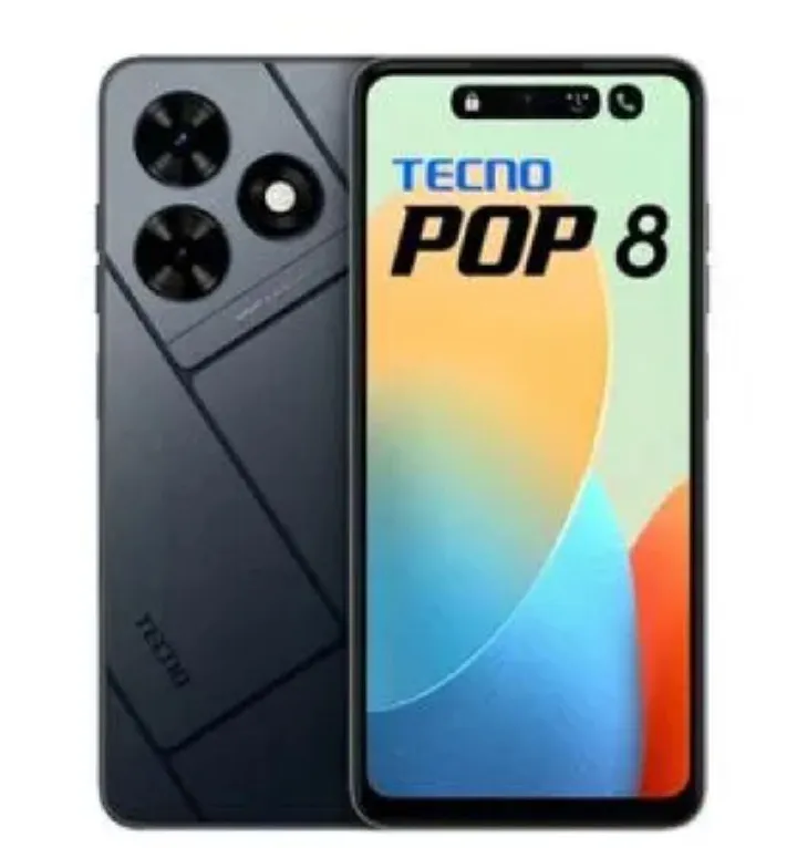[Anniversary Offer] Tecno Pop 8 64GB+4(2+2)GB 6.6" 90Hz Display Hole Screen Dynamic Port Stereo Dual Speakers 13MP Back Camera 5000mAh Battery Type-C Charging Fingerprint Unlock Android Smart Phone