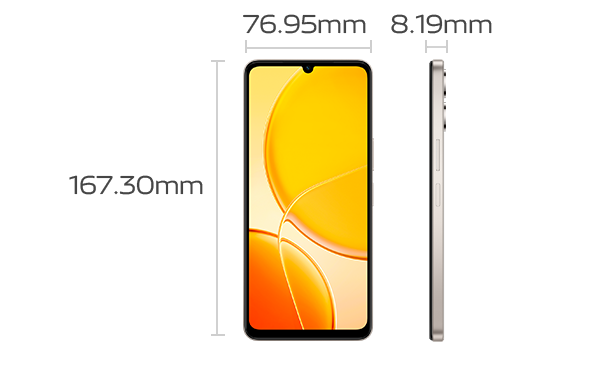 Vivo Y04 128GB+4GB 6.74" 90Hz Display 13MP Camera 5500mAh Battery 15W Fast Charging Dual SIM IP64 Dust/Water Resistant Unisoc T7225 SoC Android Smartphone