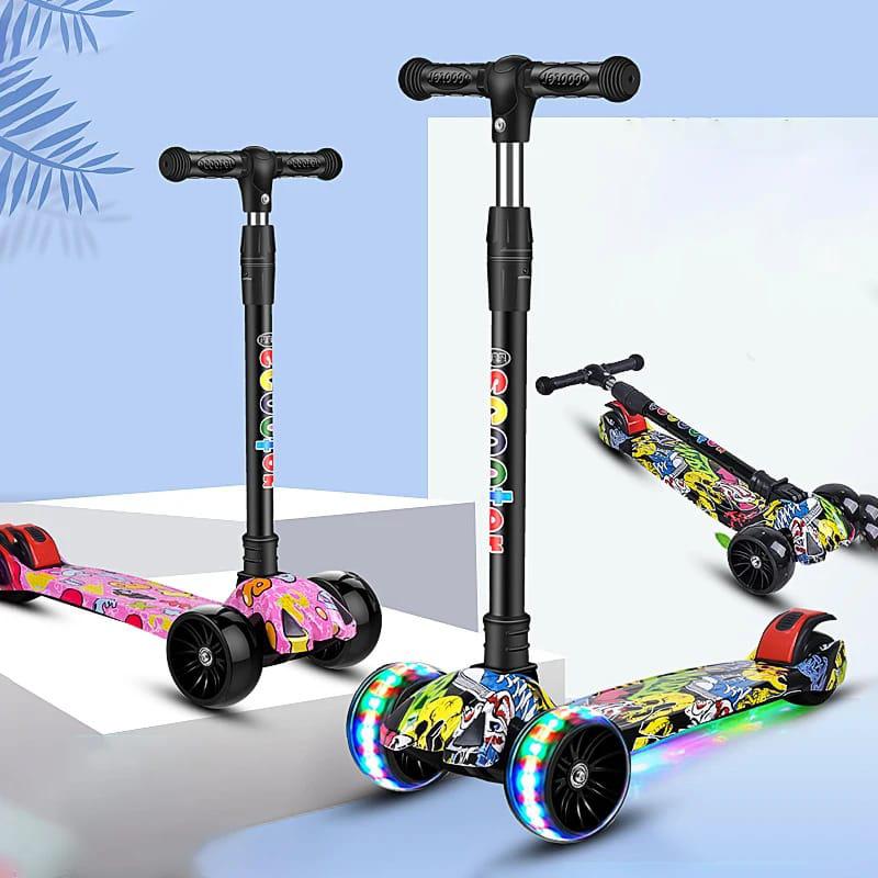 Hot Selling New Model Two Wheel Kids Main Balance Electric Children Kick Scooters outdoor Child's Kickboard Foldable Kick Scooter Flash Wheels Kids Electric Scooter 3 Wheel Handbrake for 5-18yrs