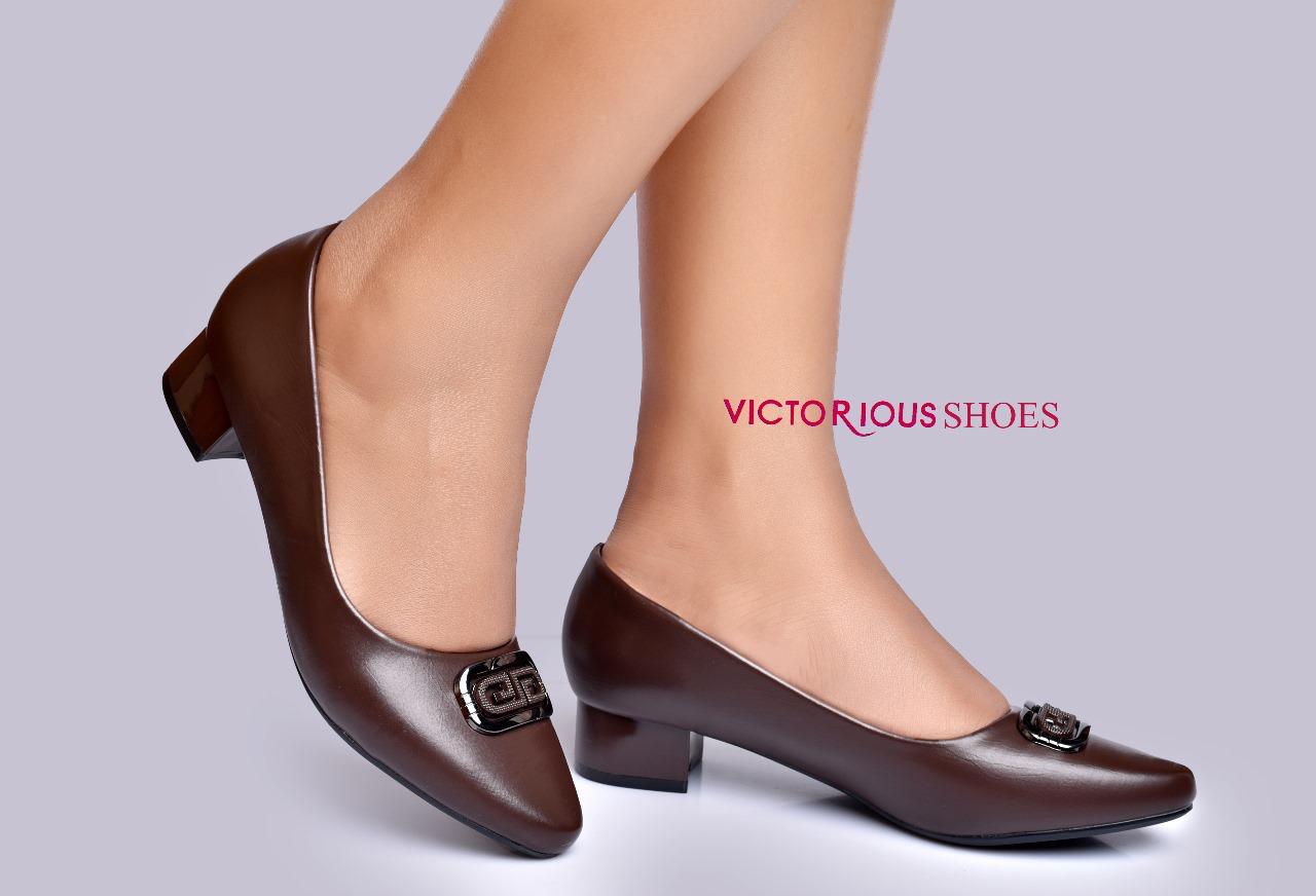 👠 Victorious Elegant Low Block Heel Pumps for Women 💎 – 🌸 Classic Round-Toe Design with Chic Metal Buckle | 🥿 Comfortable & Stylish for Office, Church & Casual Wear | 🏆 Soft Cushioned Insole for