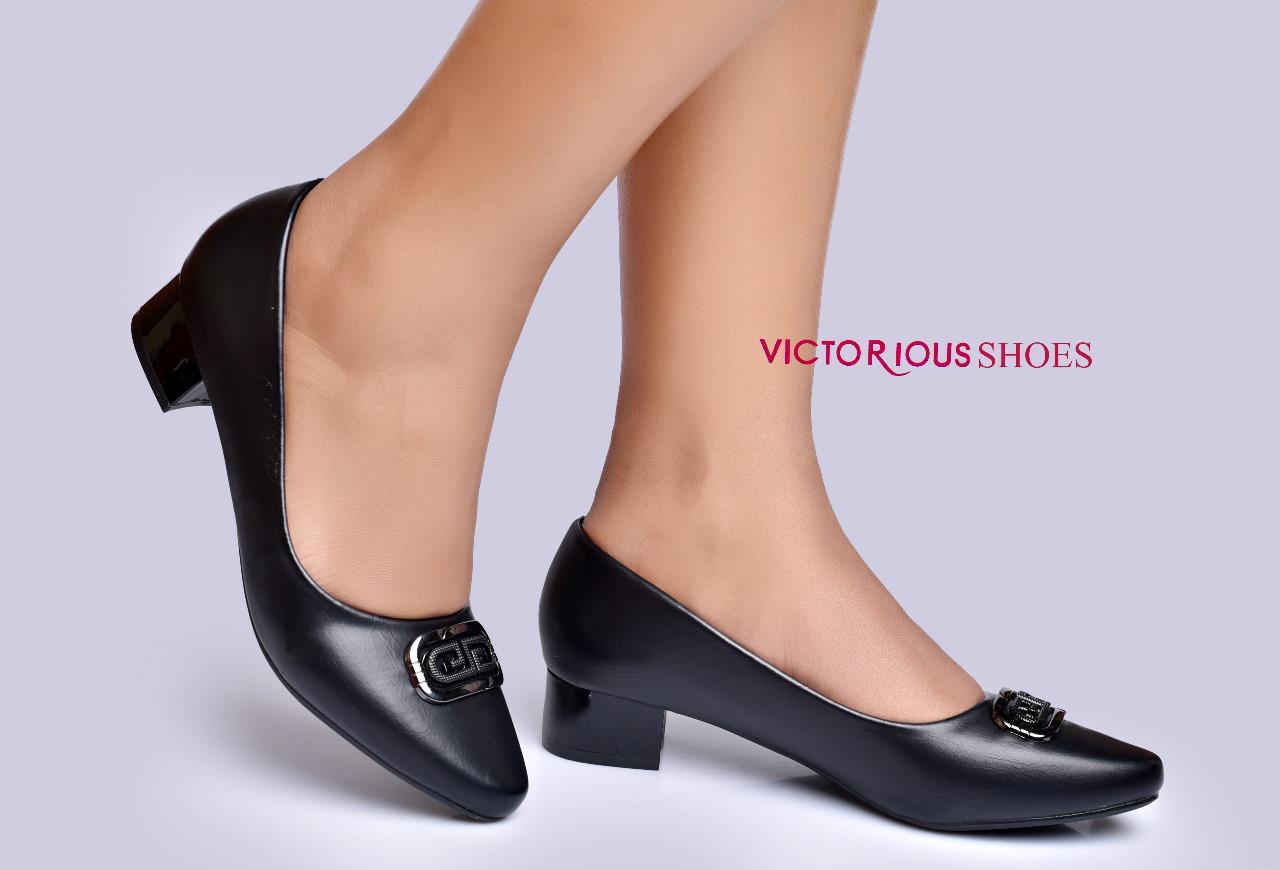 👠 Victorious Elegant Low Block Heel Pumps for Women 💎 – 🌸 Classic Round-Toe Design with Chic Metal Buckle | 🥿 Comfortable & Stylish for Office, Church & Casual Wear | 🏆 Soft Cushioned Insole for