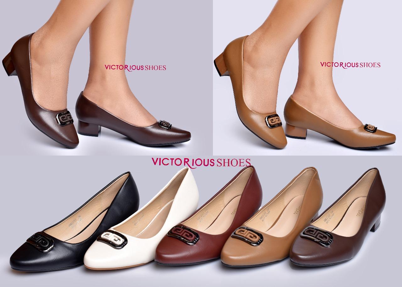 👠 Victorious Elegant Low Block Heel Pumps for Women 💎 – 🌸 Classic Round-Toe Design with Chic Metal Buckle | 🥿 Comfortable & Stylish for Office, Church & Casual Wear | 🏆 Soft Cushioned Insole for