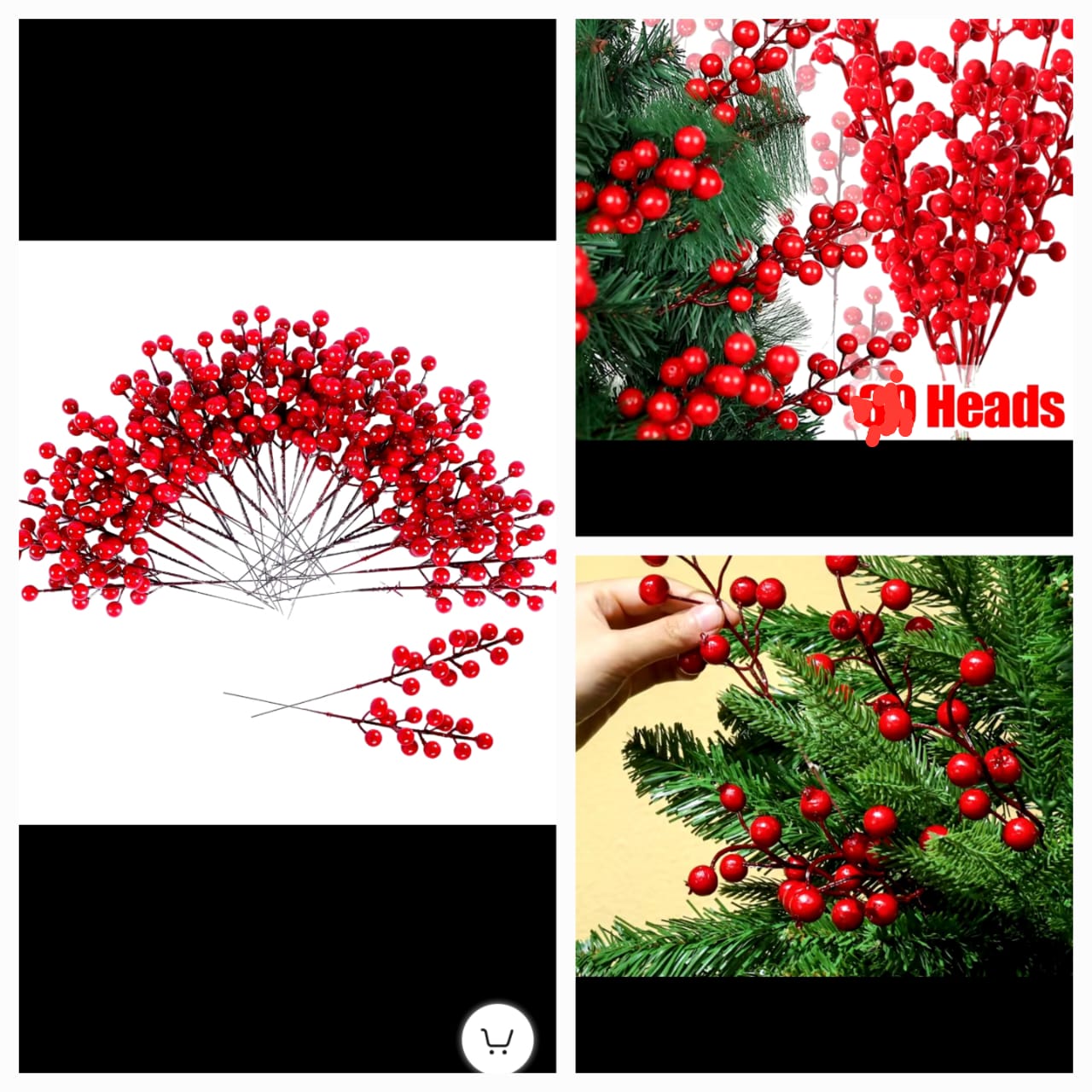 10PCS Artificial Red Berry Stems – Festive Christmas Decoration Set! ❤️🍒Bring a touch of holiday magic to your home with these vibrant red berry branches, perfect for Christmas trees, wreaths, and