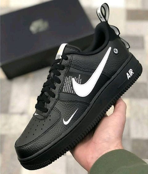 Airforce 1 TM Black & White Air-Inspired Sneakers Clean, stylish, and versatile — these black low-top sneakers feature bold white detailing that makes them easy to pair with any outfit⭐ Premium faux l