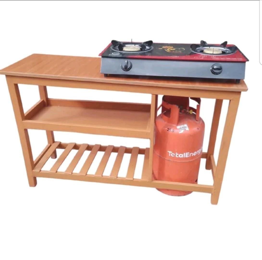 [SUPERIOR QUALITY] EXTRA LARGE Modern strong and classic kitchen table,Wooden strong Kitchen table with racks. as picture