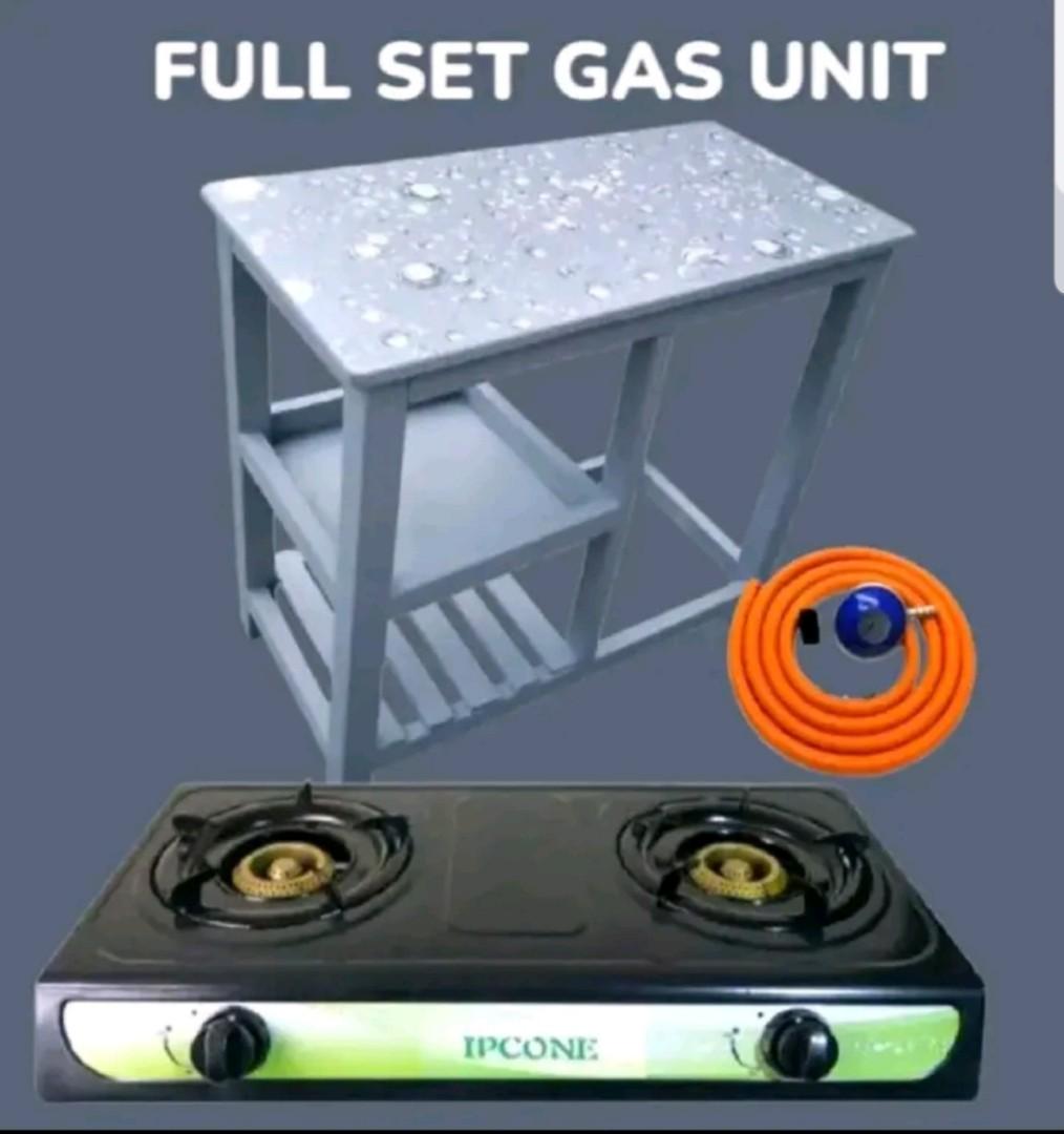 complete set Kitchen table +Alluminium gas cooker+ free 6kg regulator+ free pipe+free clips, complete set gas unit for household kitchen appliances