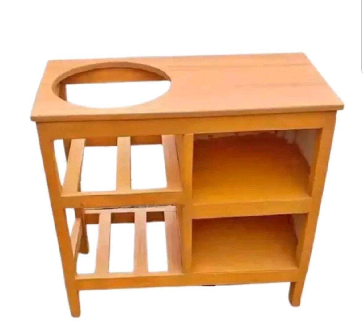 Modern Wooden Kitchen Table: Strong Classic Design With Built-in Storage Racks. Supports Up to 6kg Cooking Meko. Durable Wooden Construction Perfect for Kitchens, Dining Areas & Food Prep