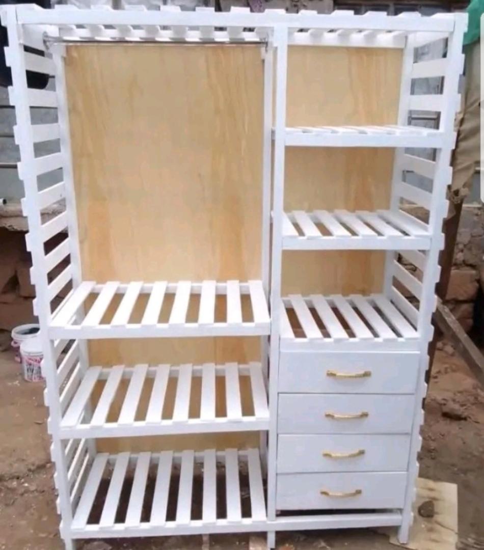 HIGH QUALITY Hommy WOODEN wardrobe large collective locker clothing manager  portable wardrobe 4 DRAWERS