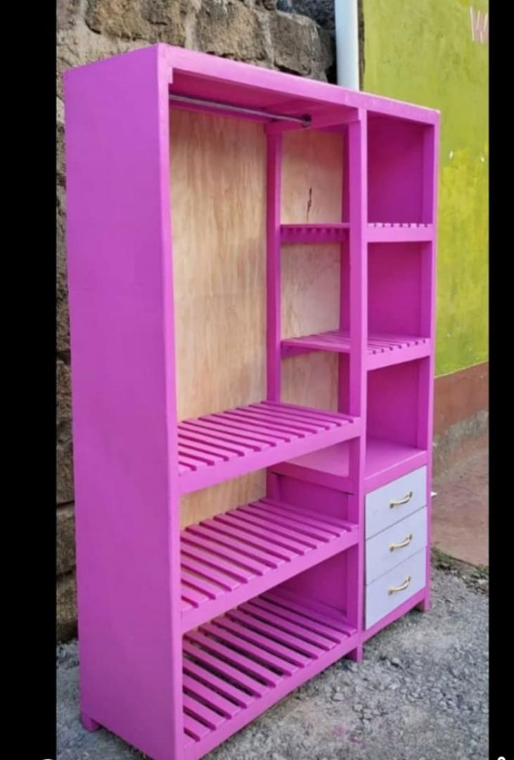 HIGH QUALITY Hommy WOODEN wardrobe large collective locker clothing manager  portable wardrobe 3DRAWERS