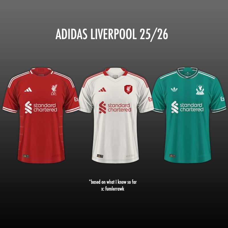 LIVERPOOL HOME AWAY THIRD KIT JERSEY 2025/2026 PREMIER LEAGUE CHAMPIONS