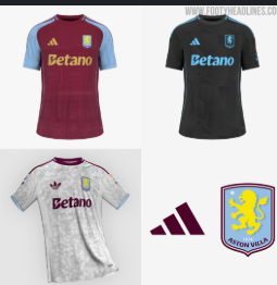 ASTON VILLA HOME/AWAY/THIRD KIT JERSEY 2025/2026