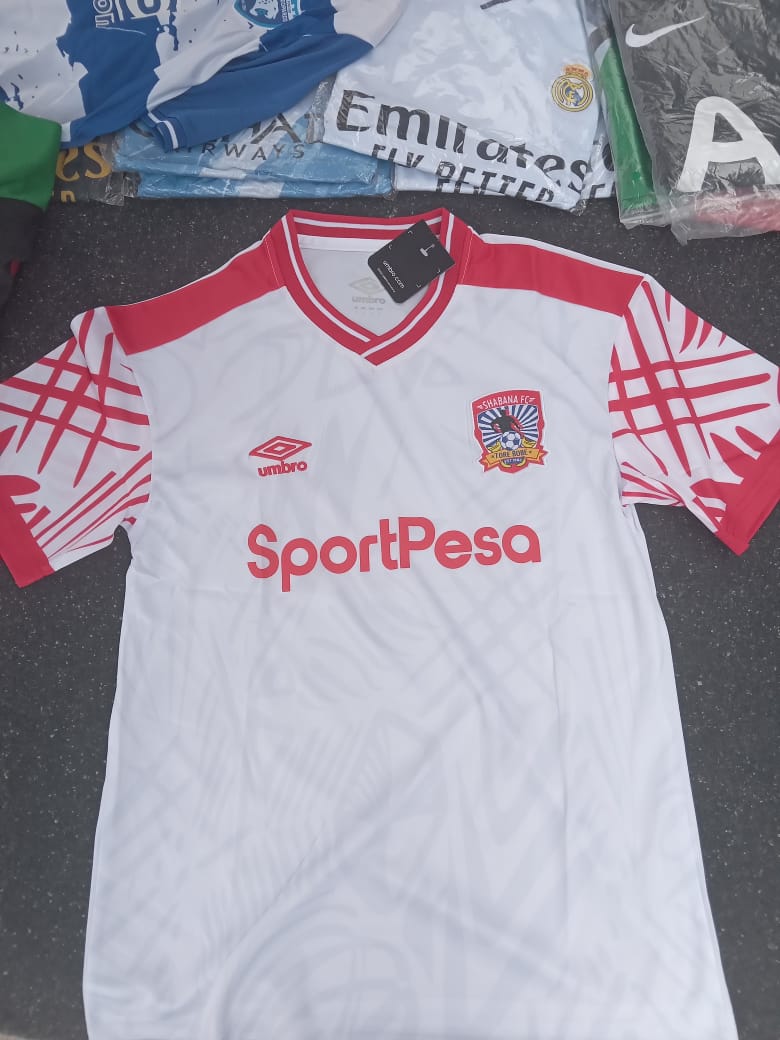 SHABANA FOOTBALL CLUB SPORTPESA PREMIER LEAGUE TORE BOBE KIT/JERSEY 2025/2026 RED /WHITE