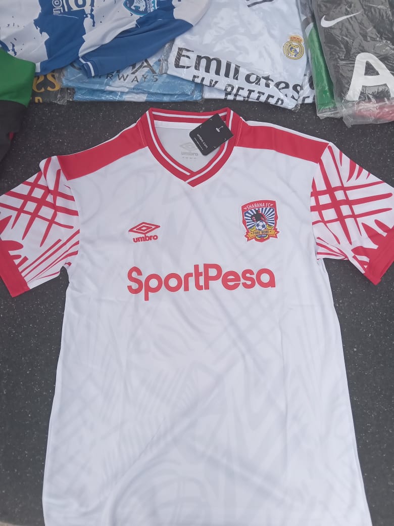 SHABANA FOOTBALL CLUB SPORTPESA PREMIER LEAGUE TORE BOBE KIT/JERSEY 2025/2026 RED /WHITE