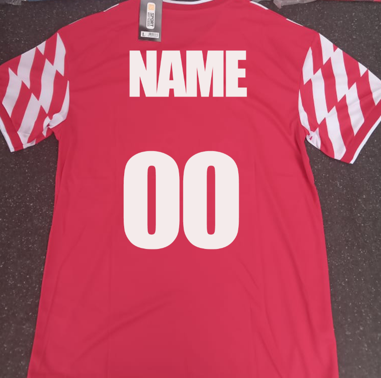 SHABANA FOOTBALL CLUB SPORTPESA PREMIER LEAGUE TORE BOBE KIT/JERSEY 2025/2026 RED /WHITE