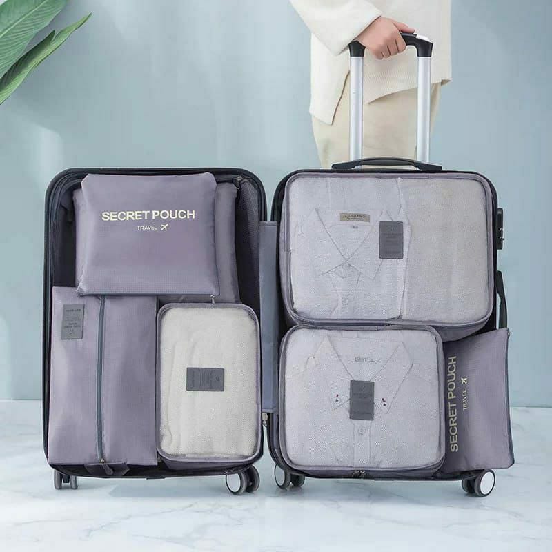 6pcs Luggage Travel Organizers For Suitcase. 
Luggage 6 Pcs/Set Oxford Cloth Waterproof Storage Mesh Bag Packing, Cube Organiser for Travel. 
helps keep clothes and documents neatly while travelling.