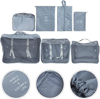 High quality,fashionable Waterproof 7pcs Travel suitcase organizer bags pack. Ensures clothes and documents are well organized while travelling.