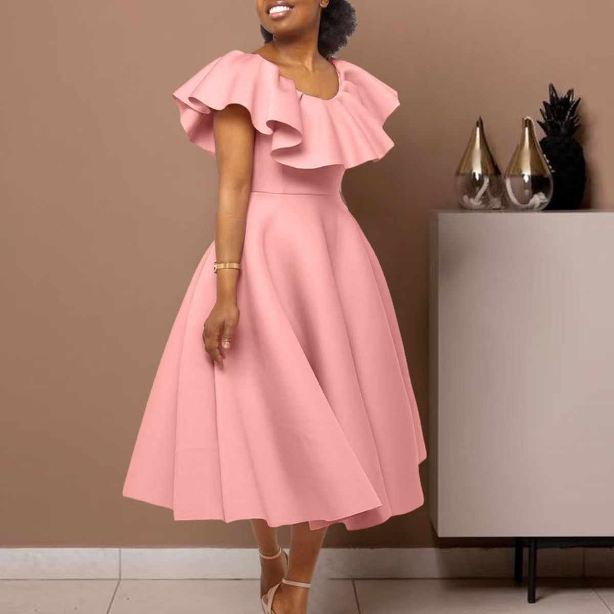 Temperament Ruffle Party Evening Dress