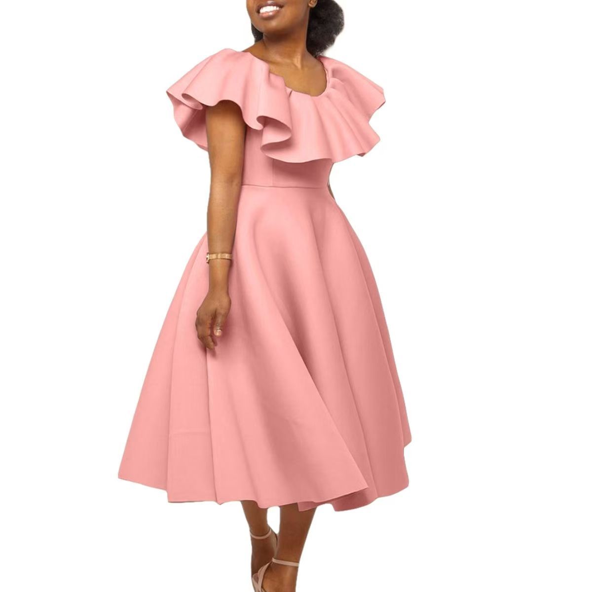 Temperament Ruffle Party Evening Dress
