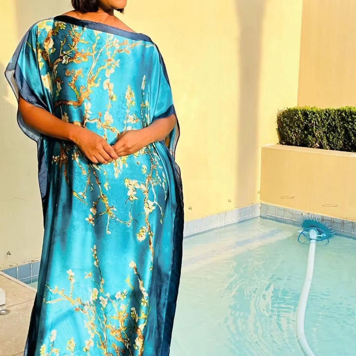 Hot selling cross-border summer satin ice silk new spring summer thin long dress plus plus long skirt