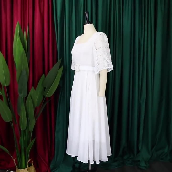Gift Belt 2025 New Fashionable Splicing Chiffon Nail Bead Celebrity Dress