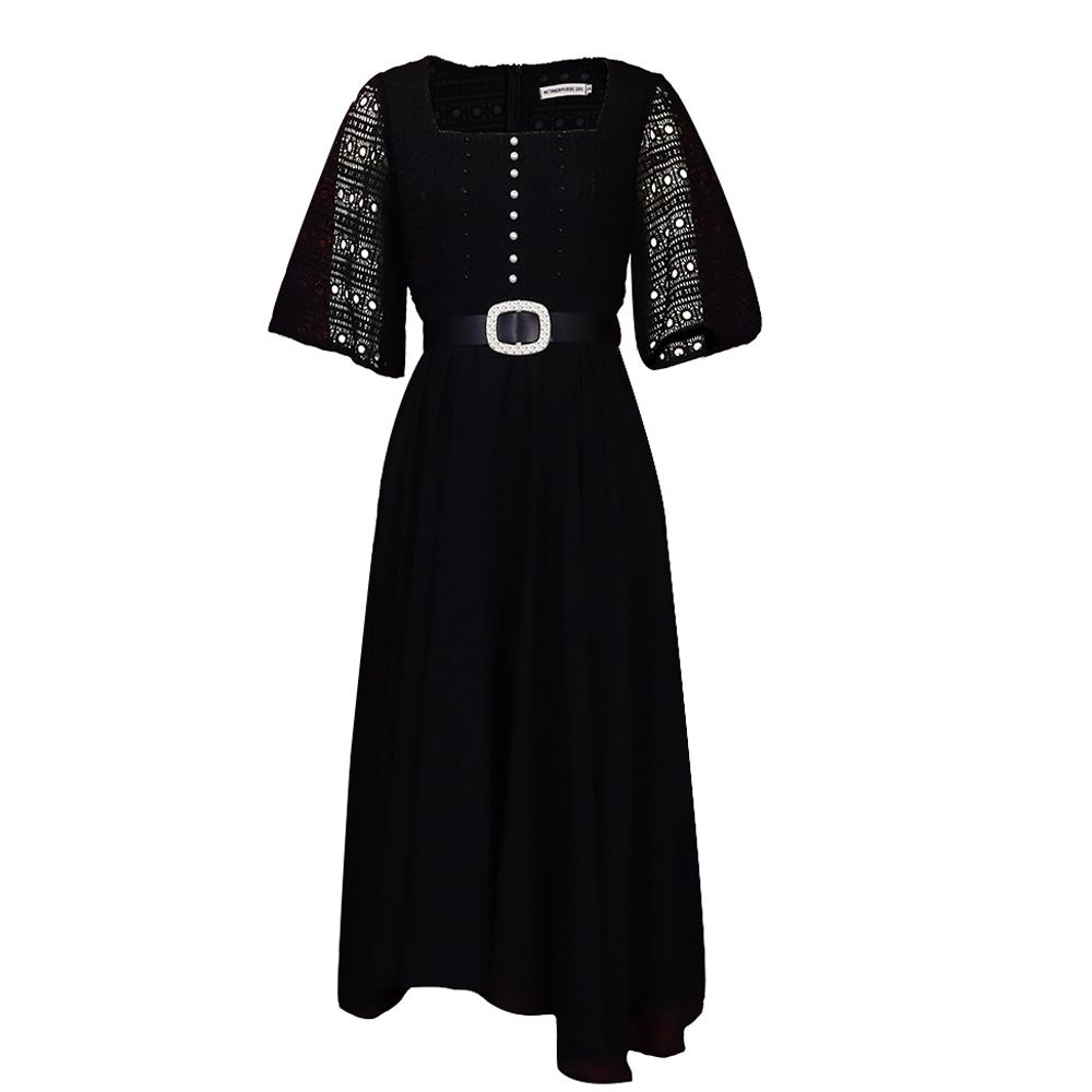 Gift Belt 2025 New Fashionable Splicing Chiffon Nail Bead Celebrity Dress