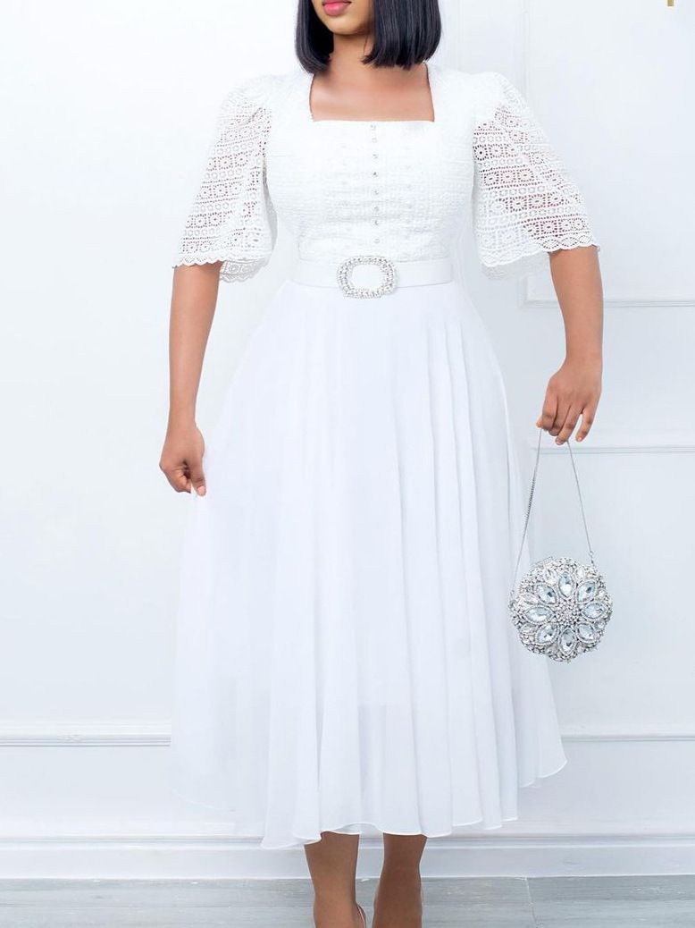 Gift Belt 2025 New Fashionable Splicing Chiffon Nail Bead Celebrity Dress