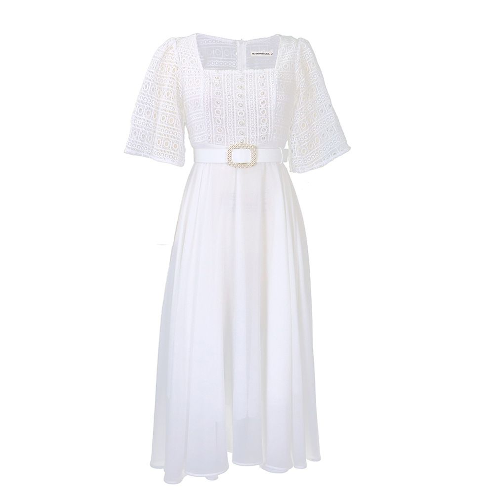 Gift Belt 2025 New Fashionable Splicing Chiffon Nail Bead Celebrity Dress