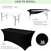 2PC Sage Green Tablecloth - 6ft Rectangle Spandex Table Cover for Party, Events, Banquets & Weddings, Machine Washble