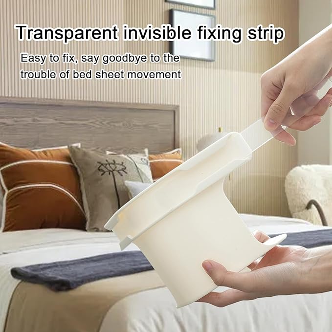 Lock Sheet Holders Set of 4, 2025 New Bed Sheet Holder Fitted Sheet Straps, Heavy Duty Bed Sheet Holder Corner Fitted Sheet Straps Fit All Mattress Size (White)