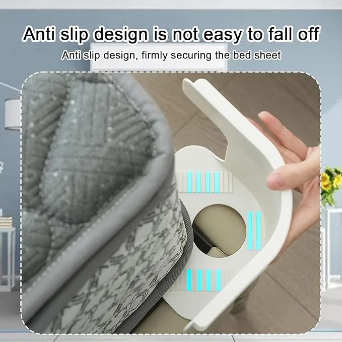 Lock Sheet Holders Set of 4, 2025 New Bed Sheet Holder Fitted Sheet Straps, Heavy Duty Bed Sheet Holder Corner Fitted Sheet Straps Fit All Mattress Size (White)