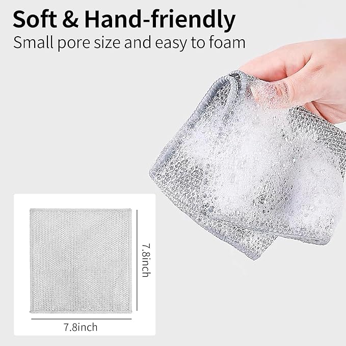5pcs，Multifunctional Non-Scratch Wire Dishcloth 2025 Upgraded Steel Wire Dish Towel for Wet and Dry Wire Dishcloth for Dishes Sinks Counters Tops of Stoves