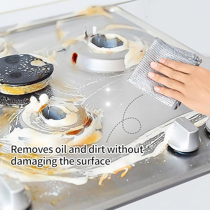5pcs，Multifunctional Non-Scratch Wire Dishcloth 2025 Upgraded Steel Wire Dish Towel for Wet and Dry Wire Dishcloth for Dishes Sinks Counters Tops of Stoves
