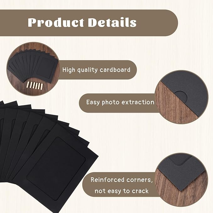 10 Pcs Paper Picture Frames, Paper Photo Frame Cardboard Photo Frames with Clips and Strings DIY Clip Hanging Photos Display Holders for Home, Classroom, Office, Wedding(Gray)
