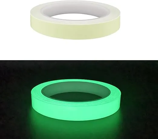 Glow in The Dark Tape, 10 ft x 0.03inch High Luminance Photoluminescent Tape, Bright for Black Rooms and Dark Areas, Luminous Tape Sticker, Safety Use to Mark Stairs, Walls, Steps, Railings, Exits