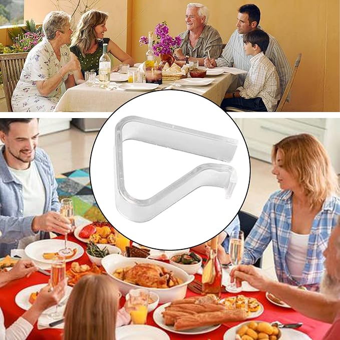 8pcs，Transparent Clear Tablecloth Clips, Plastic Table Cloth Clips，Windproof Table Cover Holder Clamps，Table Cloth Holder for Christmas Home Wedding Party Indoor Outdoor Camping Picnic
