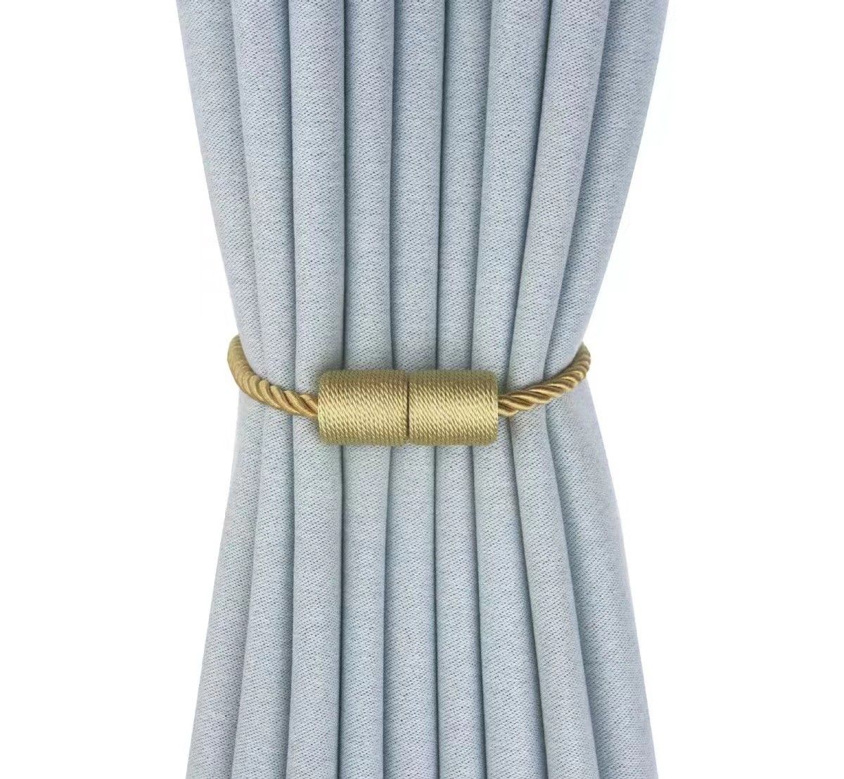 2 Pack Beige Strong Magnetic Curtain Tiebacks Outdoor Elegant Decorative Tie Backs Modern Rope Tiebacks for Drapes Window Curtain Holdbacks for Draperies