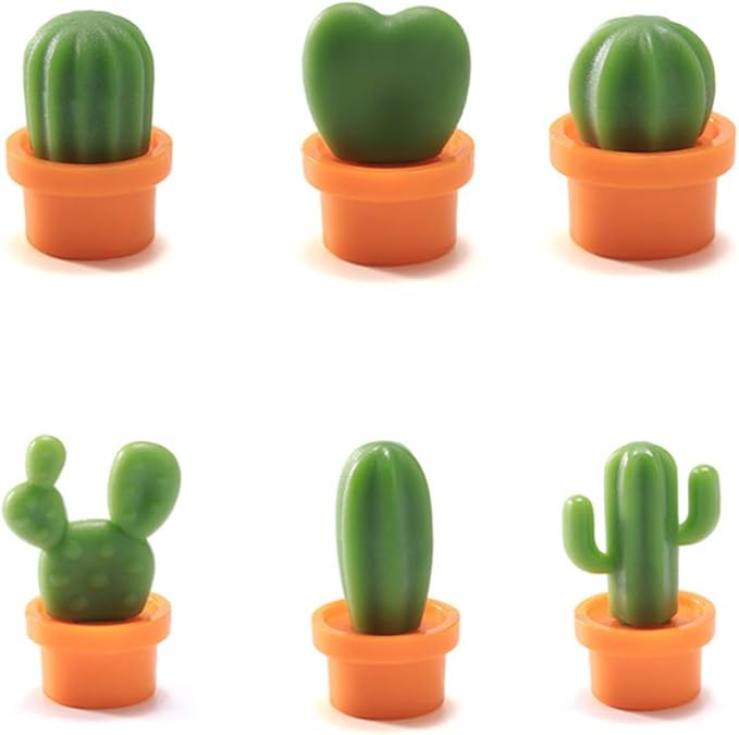 6 Pcs Cute Refrigerator Magnets Cactus Magnets Fridge Magnet Locker Magnet Funny Cute Magnets for Home Kitchen Decor