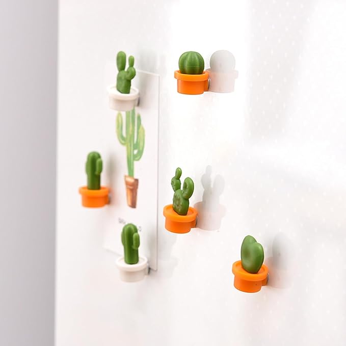 6 Pcs Cute Refrigerator Magnets Cactus Magnets Fridge Magnet Locker Magnet Funny Cute Magnets for Home Kitchen Decor