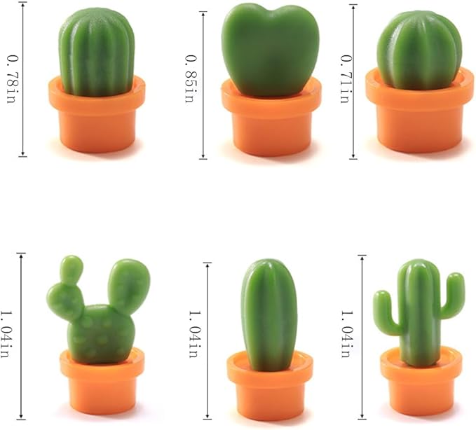 6 Pcs Cute Refrigerator Magnets Cactus Magnets Fridge Magnet Locker Magnet Funny Cute Magnets for Home Kitchen Decor