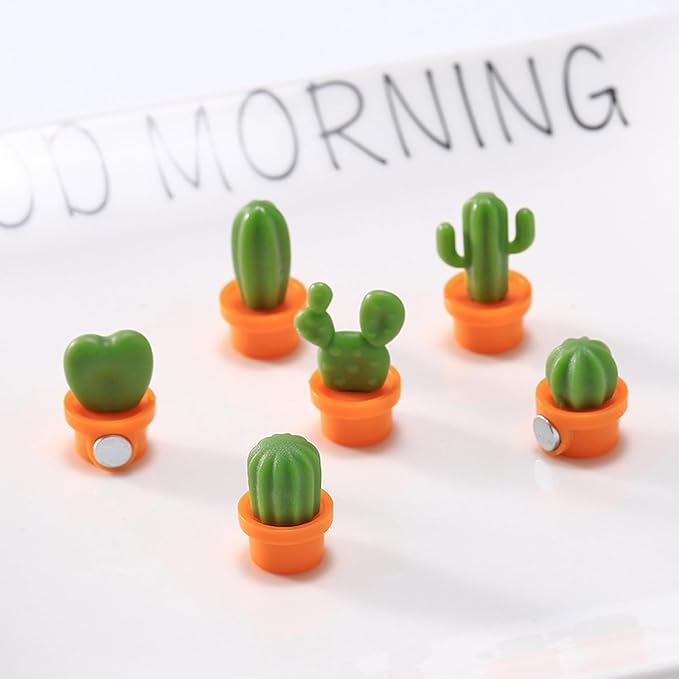 6 Pcs Cute Refrigerator Magnets Cactus Magnets Fridge Magnet Locker Magnet Funny Cute Magnets for Home Kitchen Decor