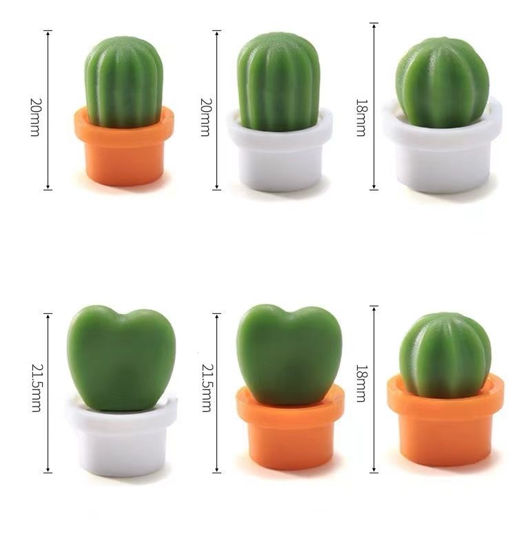 6 Pcs Cute Refrigerator Magnets Cactus Magnets Fridge Magnet Locker Magnet Funny Cute Magnets for Home Kitchen Decor