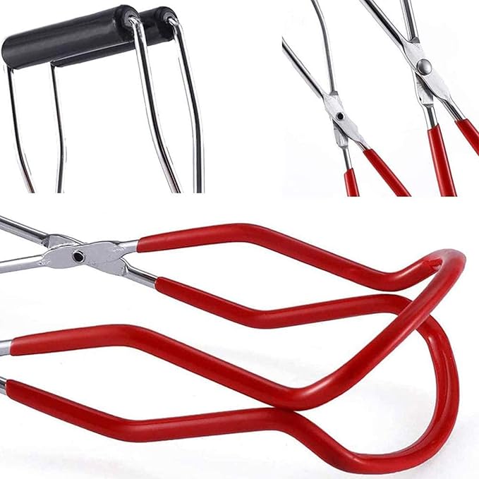 Can Jar Lifter, Stainless Steel Jar Lifter with Rubber Handle - Sliding Wide Mouth Clamp for Kitchen Dining Room