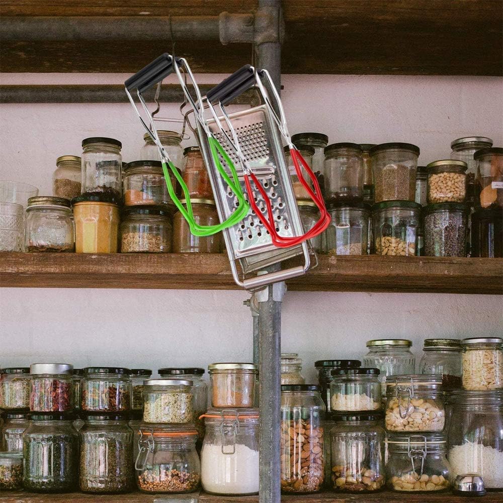 Can Jar Lifter, Stainless Steel Jar Lifter with Rubber Handle - Sliding Wide Mouth Clamp for Kitchen Dining Room